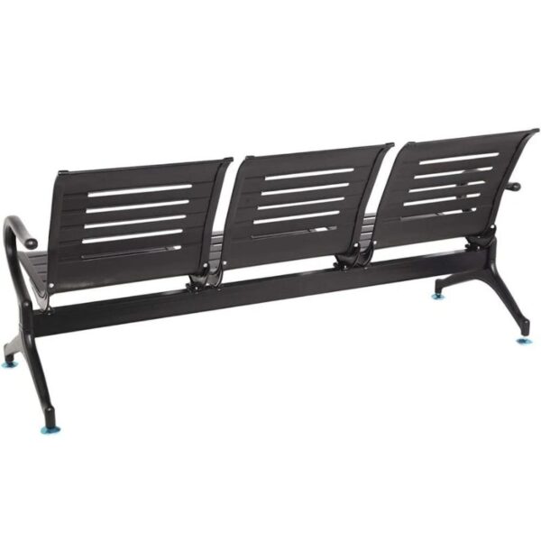 Three Seater Black Bench Back SIde