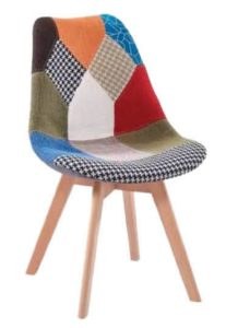 Eames patch chair in wooden legs
