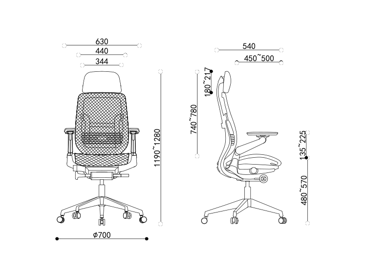 DIMENSIONS OF CHAIR
