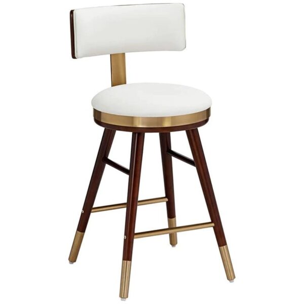 White Gold Plated leather bar stool