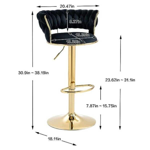 Dimension of Gold Plated High Bar Stool
