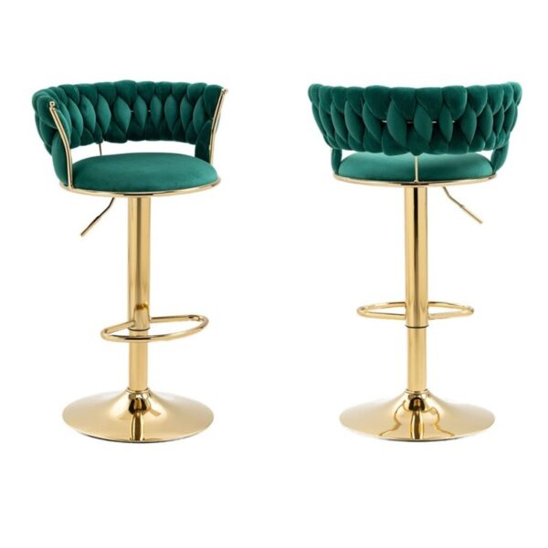 Green gold plated high bar stool