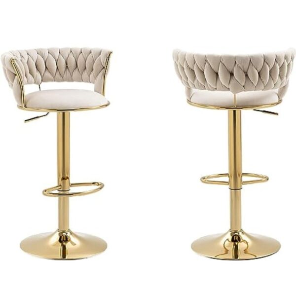 White Gold Plated High Bar Stool