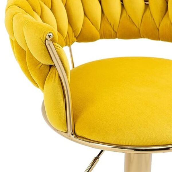 Yellow High Bar Stool Soft Seat