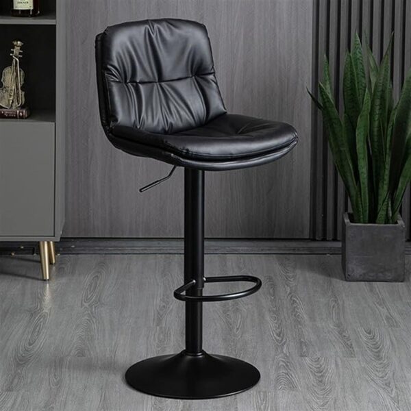 Black Leather Seat High bar stool