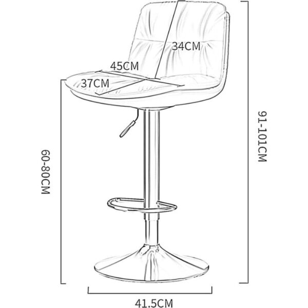 dimension of comfortable high bar stool chair