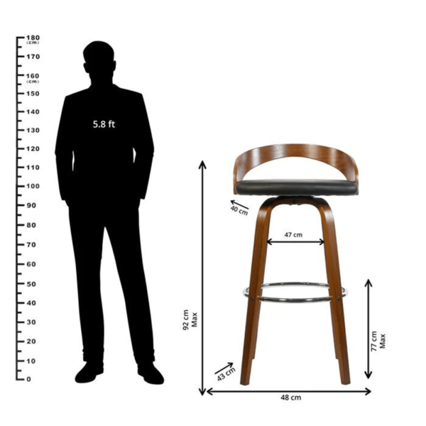 dimensions of high bar stool
