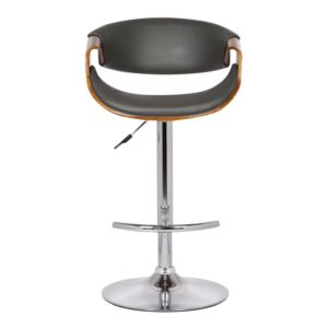 imported leather high bar stool front