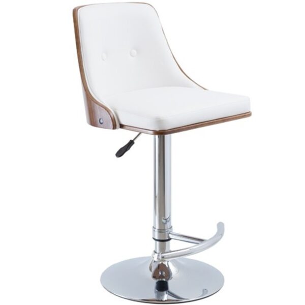 White modern high counter bar stool