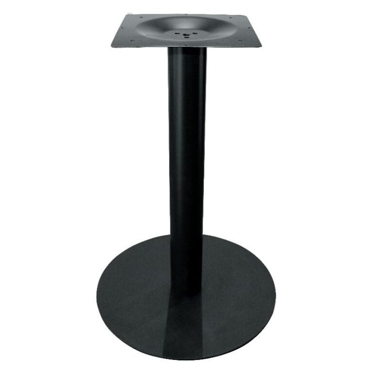 Black Powder Coated Single Leg Table Base - Aadinath Furniture
