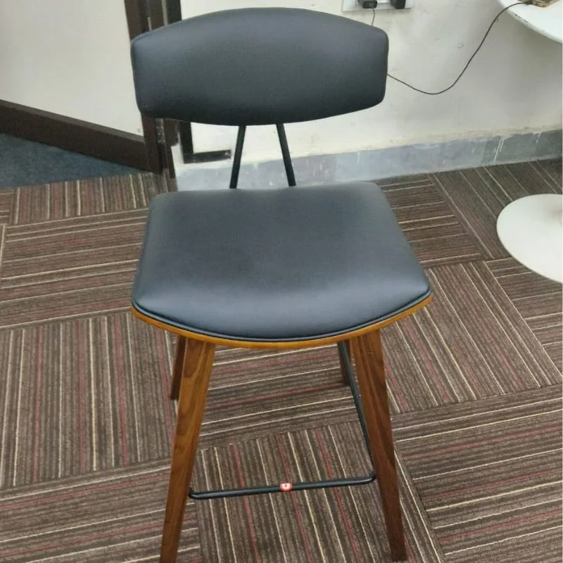 High Wooden Legs Bar Stool