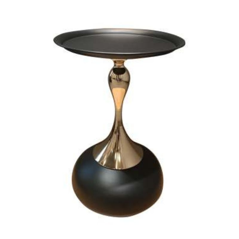 Golden Black Tray Small Round Side Table