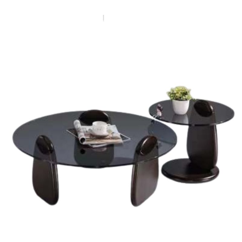 Round Tempered Glass Top Nesting Coffee Table